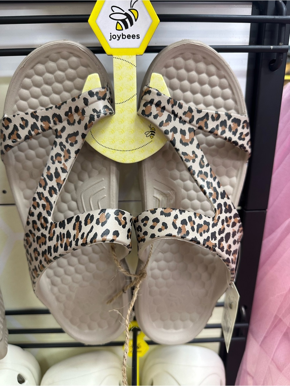 Joybees Leopard Print Beige Comfort Sandals for Women